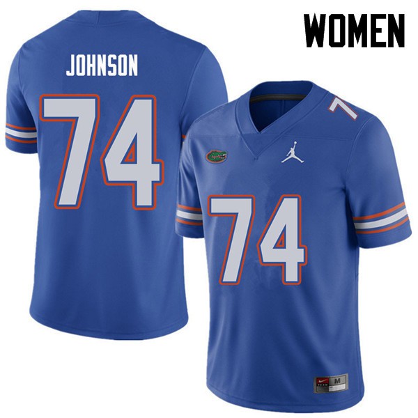 Jordan Brand Women #74 Fred Johnson Florida Gators College Football Jersey Royal